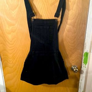 Black jean overall shorts